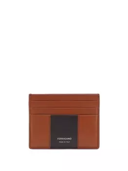 Ferragamo двухцветный картхолдер, коричневый