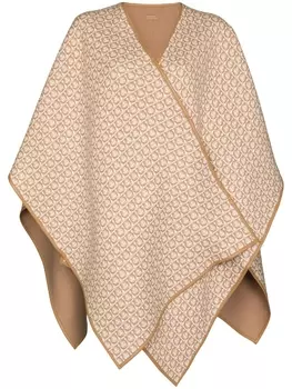 Ferragamo двусторонний кейп с декором Gancini, нейтральный цвет