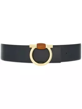 Ferragamo двусторонний ремень с пряжкой Gancini, черный