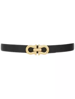 Ferragamo двусторонний ремень с пряжкой Gancini, черный
