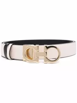 Ferragamo двусторонний ремень с пряжкой Gancini, нейтральный цвет