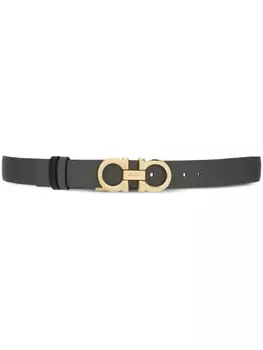 Ferragamo двусторонний ремень с пряжкой Gancini, серый