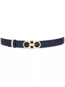 Ferragamo двусторонний ремень с пряжкой Gancini, синий