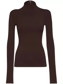 Ferragamo джемпер из смесового кашемира с высоким воротником, коричневый