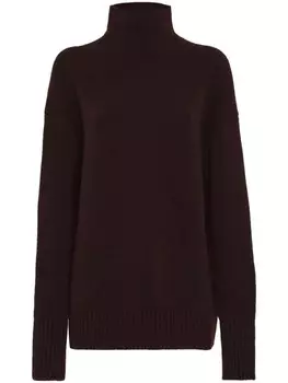 Ferragamo джемпер из смесового кашемира с высоким воротником, коричневый