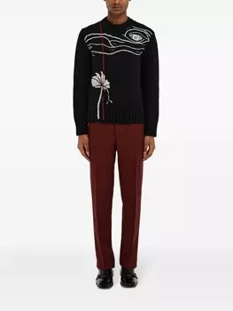 Ferragamo джемпер с вышивкой, черный