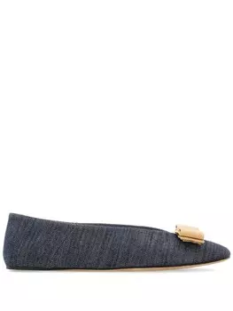 Ferragamo джинсовые балетки Vara, синий
