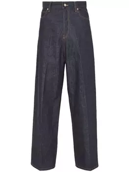 Ferragamo джинсы с нашивкой-логотипом, синий