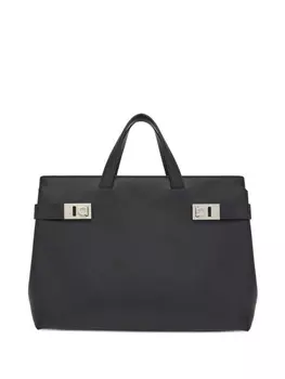 Ferragamo фактурная сумка-тоут, черный