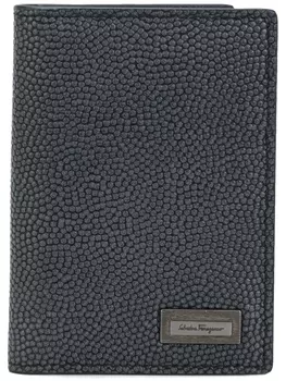 Ferragamo фактурная визитница, серый