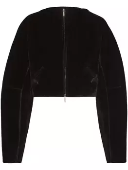 Ferragamo фактурный джемпер с круглым вырезом, черный