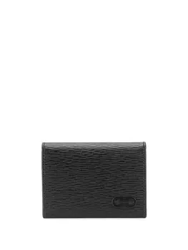 Ferragamo фактурный картхолдер с декором Gancini, черный