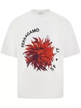 Ferragamo футболка с принтом, белый