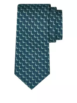 Ferragamo галстук с принтом, зеленый