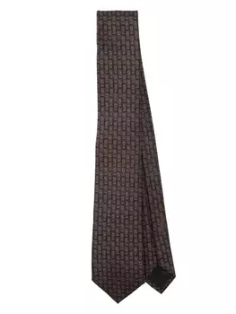 Ferragamo галстук жаккардовый ганчини, коричневый