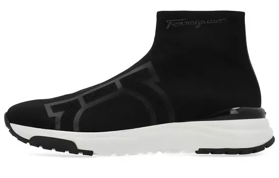 FERRAGAMO Gancini Lifestyle Shoes Men High-top Black