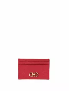 Ferragamo картхолдер с декором Gancini, красный