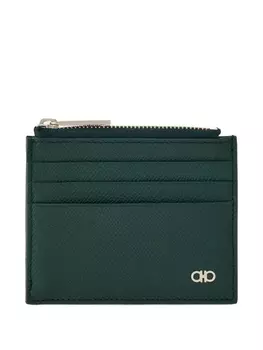 Ferragamo картхолдер с декором Gancini, зеленый