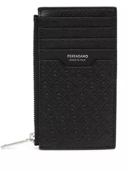 Ferragamo картхолдер с логотипом, черный