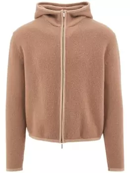 Ferragamo кашемировая куртка с капюшоном, нейтральный цвет