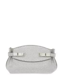 Ferragamo клатч Hug с кристаллами, серый