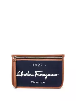 Ferragamo клатч с логотипом, синий