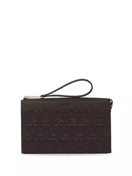 Ferragamo клатч с тиснением Gancini, коричневый