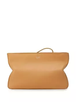 Ferragamo клатч с тисненым логотипом, нейтральный цвет