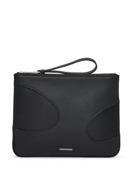 Ferragamo клатч с вырезами, черный