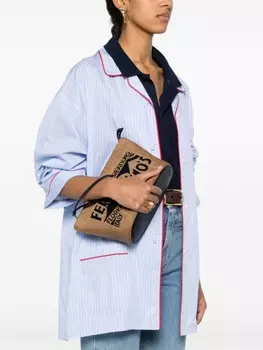 Ferragamo клатч Venna с логотипом, коричневый