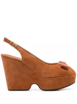 Ferragamo клиновые туфли Lally 105 мм, коричневый