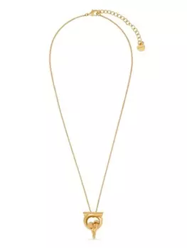 Ferragamo колье с подвеской Gancini, золотой