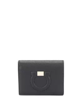 Ferragamo кошелек из зернистой кожи с декором Gancini, черный