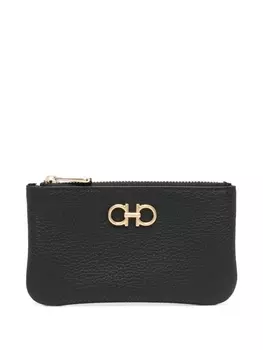 Ferragamo кошелек с логотипом Gancini, черный