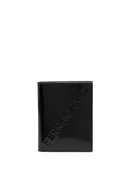 Ferragamo кошелек с тисненым логотипом, черный