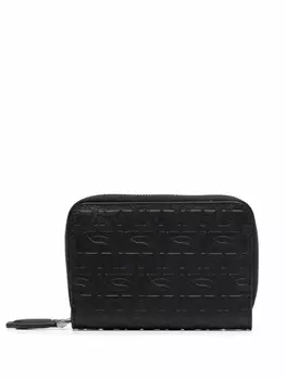 Ferragamo кошелек с узором Gancini и круговой молнией, черный