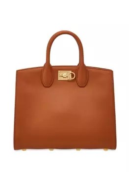 Ferragamo кожаная сумка-тоут Studio Box, коричневый