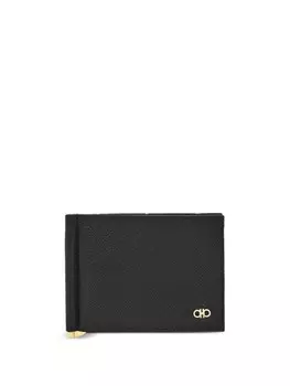 Ferragamo кожаный кошелек с бляшкой Ганчини, черный