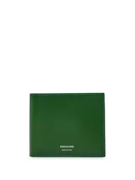Ferragamo кожаный кошелек с тисненым логотипом, зеленый