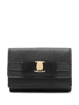 Ferragamo кожаный кошелек Vara Bow, черный