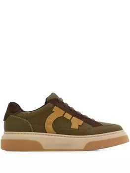 Ferragamo кроссовки с декором Gancini, зеленый