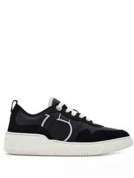 Ferragamo кроссовки с нашивкой Gancini, черный