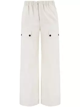 Ferragamo льняные брюки широкого кроя, белый
