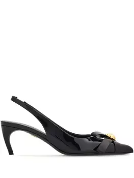 Ferragamo лакированные туфли с бантом, черный