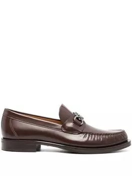 Ferragamo лоферы Fort Gancho с пряжкой Horsebit, коричневый