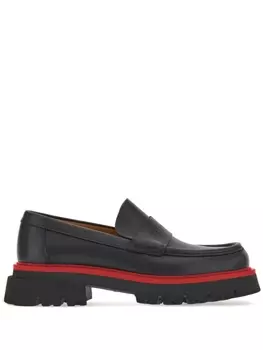 Ferragamo лоферы на контрастной подошве, черный