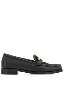 Ferragamo лоферы с декором Gancini, черный