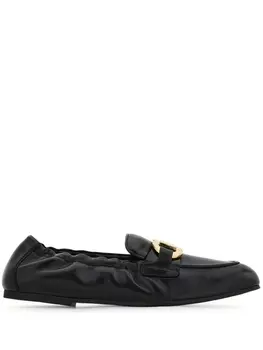 Ferragamo лоферы с декором Gancini, черный
