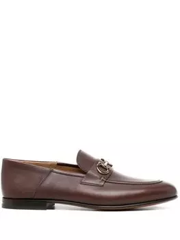 Ferragamo лоферы с декором Gancini, коричневый