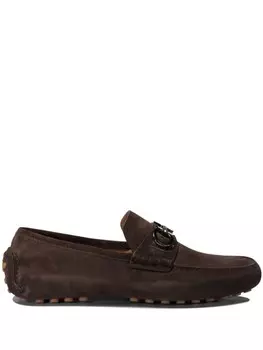 Ferragamo лоферы с декором Gancini, коричневый